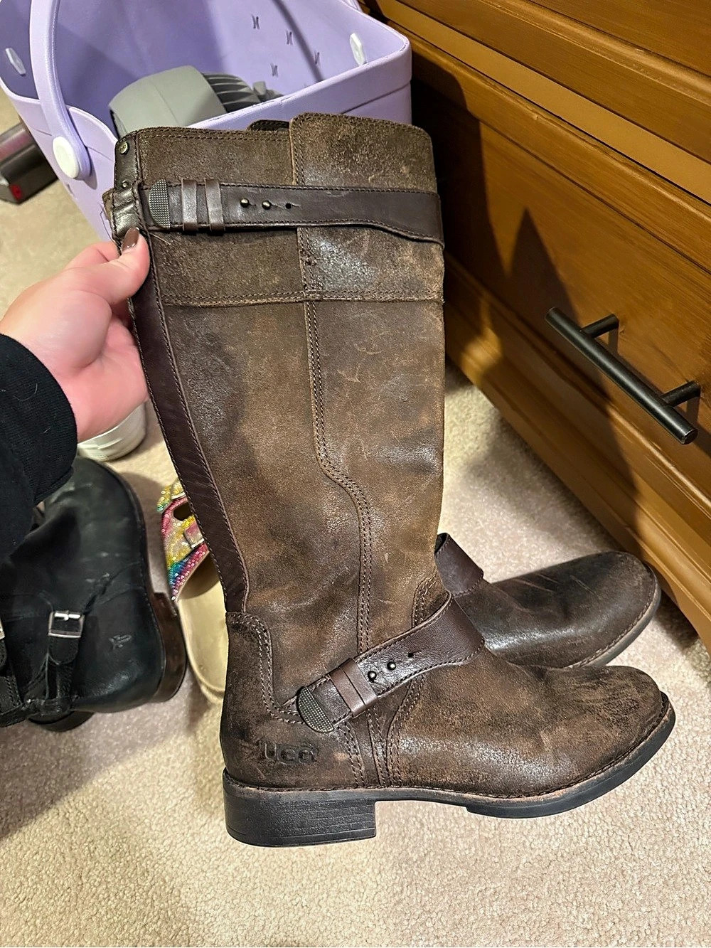 UGG Kensington Tall Boot Women's Brown Heeled Boots